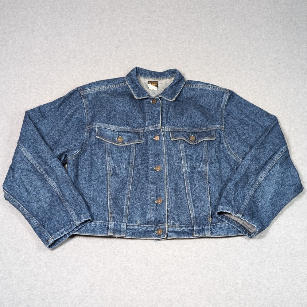 Vintage LEE Denim Trucker Jacket Womens Size Medium Made in USA